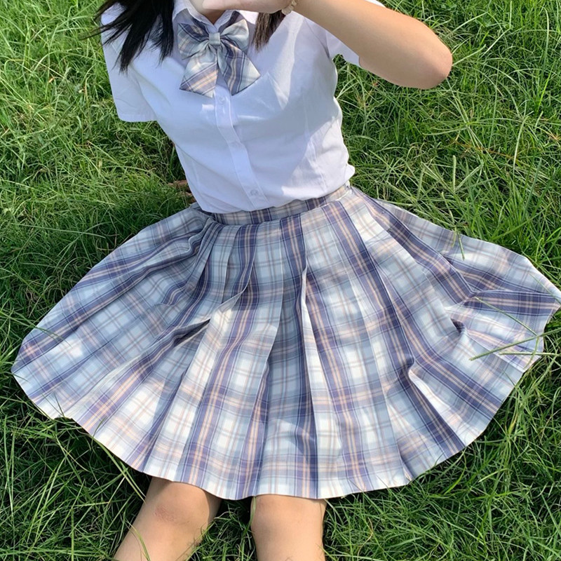 【落雪夜】原创正统日制jk版型百褶裙格子裙百搭学院短裙中裙长裙