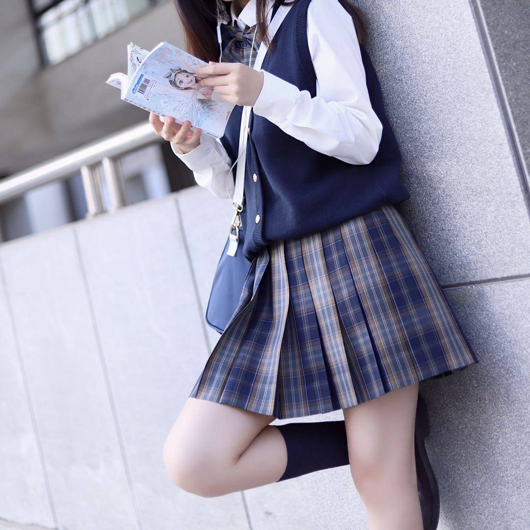 二团【热可可】原创正统日制jk版型百褶格子裙百搭学院风短裙中裙