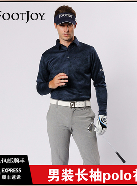 正品Footjoy高尔夫男装长袖FJ男款运动休闲POLO衫88136