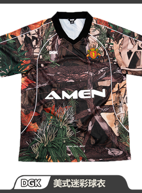 夏季DGK滑板短袖宽松休闲美式迷彩球衣黑色纯棉透气吸汗T恤包邮