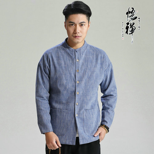 中国风青年唐装棉麻外套汉服上衣