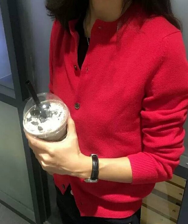 爱心红色卡其色黑色白色全羊毛男女圆领V领情侣款开衫羊毛衫毛衣