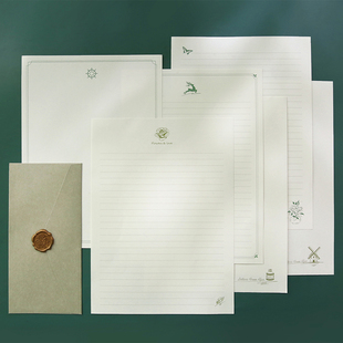 简约文艺信纸复古欧式 浪漫情书写信加厚高级感横线空白A4信笺10张