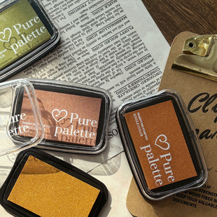 复古色彩色水性印泥纯色印章印台学生DIY大号手帐装 饰儿童手指画