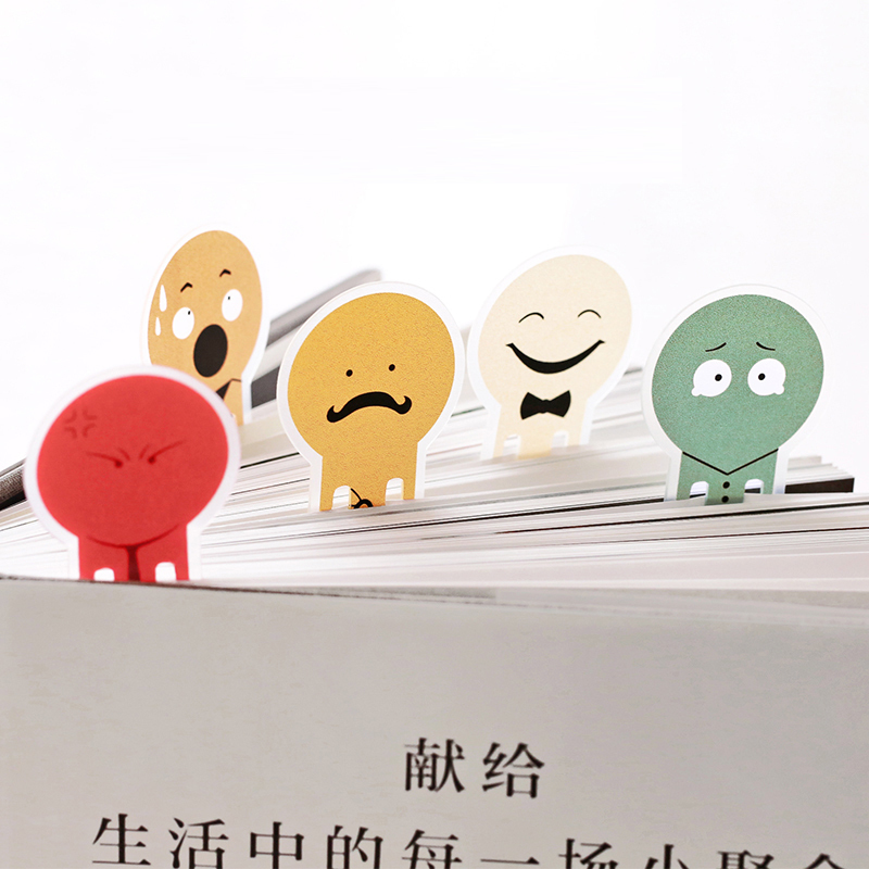 云木雜貨 夾頁式心情情緒書簽簡約風表情小清新迷你分頁夾書頁夾