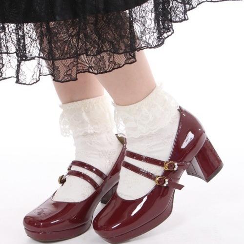 AXES日系复古一字带玛丽珍女鞋