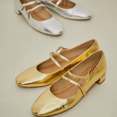 清仓！ADAM法式复古高级感银色日系通勤鞋晚晚鞋仙女风玛丽珍鞋