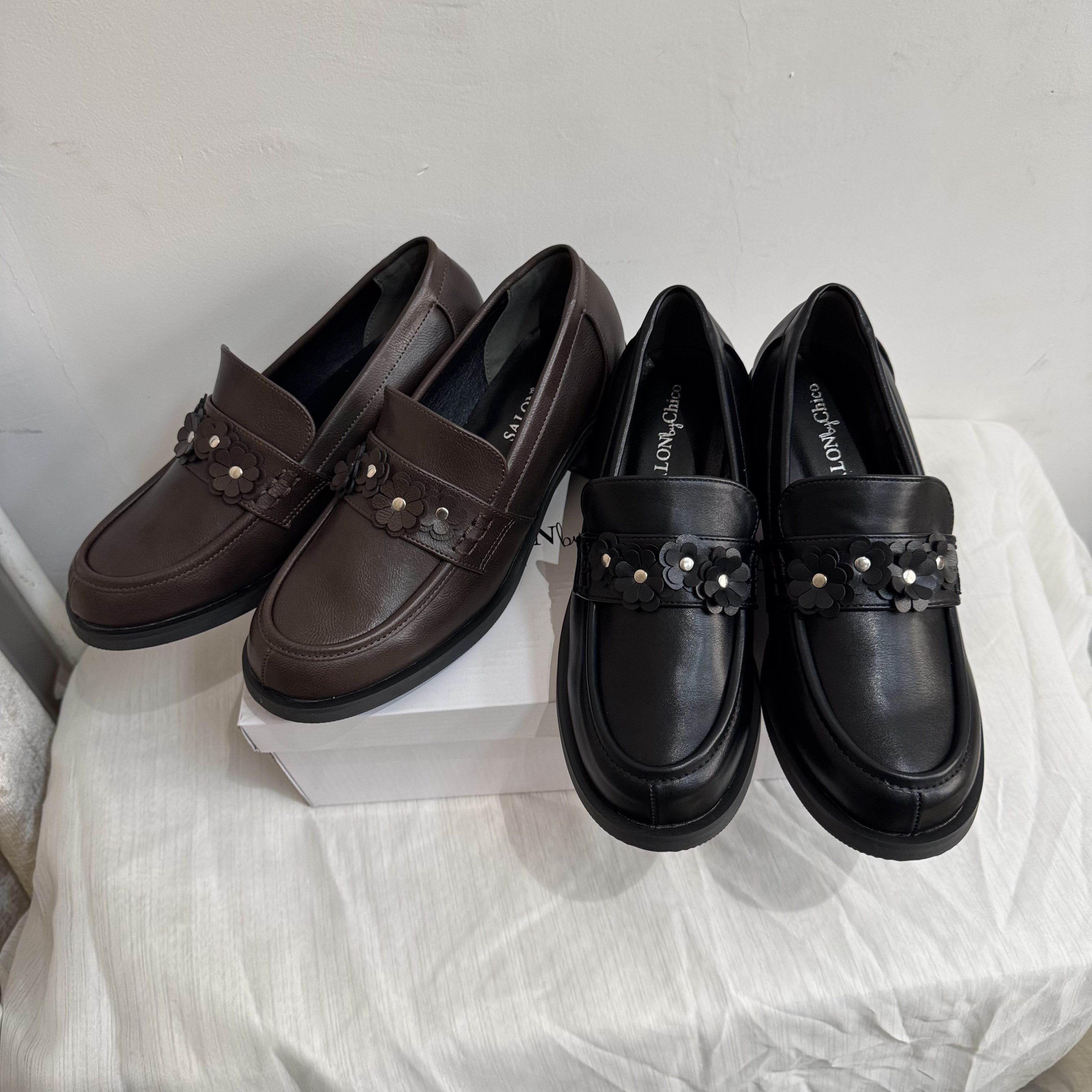 Chico沙龙系列可咸可甜！复古法式花朵铆钉日系女鞋乐福鞋制服鞋,女鞋,乐福鞋（豆豆鞋）,淘宝优惠券,粉丝福利购,淘宝优惠卷