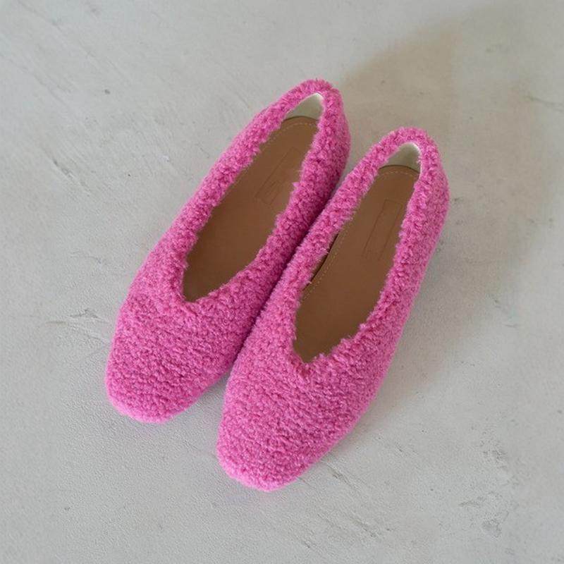 清仓48！抗菌防臭~日系温柔平底小香风毛毛鞋一脚蹬V口平底鞋女鞋,女鞋,玛丽珍鞋,淘宝优惠券,粉丝福利购,淘宝优惠卷