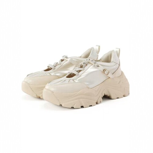 日系运动风厚底玛丽珍鞋女白色系带舒适老爹鞋百搭休闲鞋