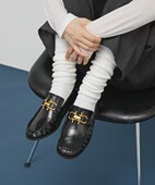 一脚蹬懒人鞋 KBF日系复古厚底乐福鞋 女舒适百搭英伦风小皮鞋