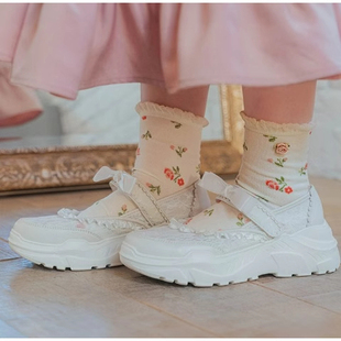 运动休闲鞋 青木美纱子 洛丽塔lolita蝴蝶结蕾丝厚底日系玛丽珍鞋