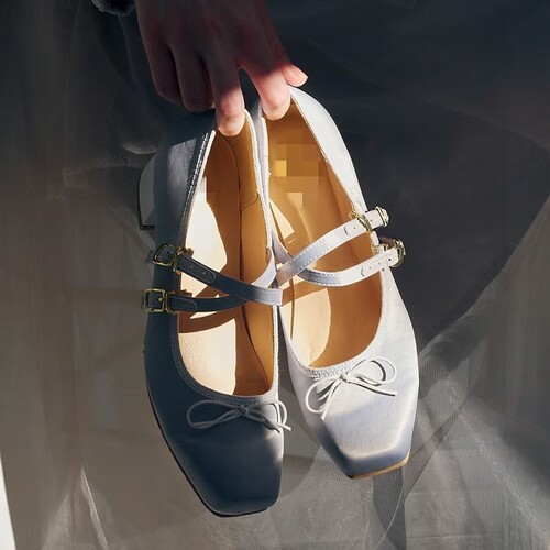 日系复古交叉带玛丽珍鞋芭蕾舞鞋