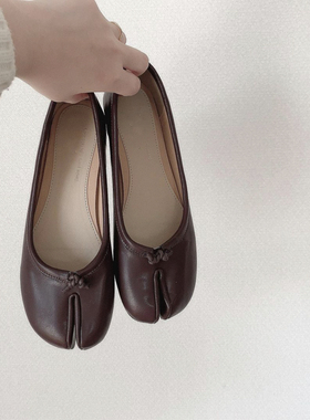 阔爱的猪蹄鞋！复古舒适感日系分趾鞋马蹄鞋平底奶奶鞋女鞋单鞋