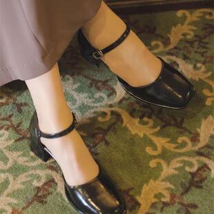 Kas新入荷！法式复古又仙又时髦一字带方头日系玛丽珍鞋单鞋女鞋