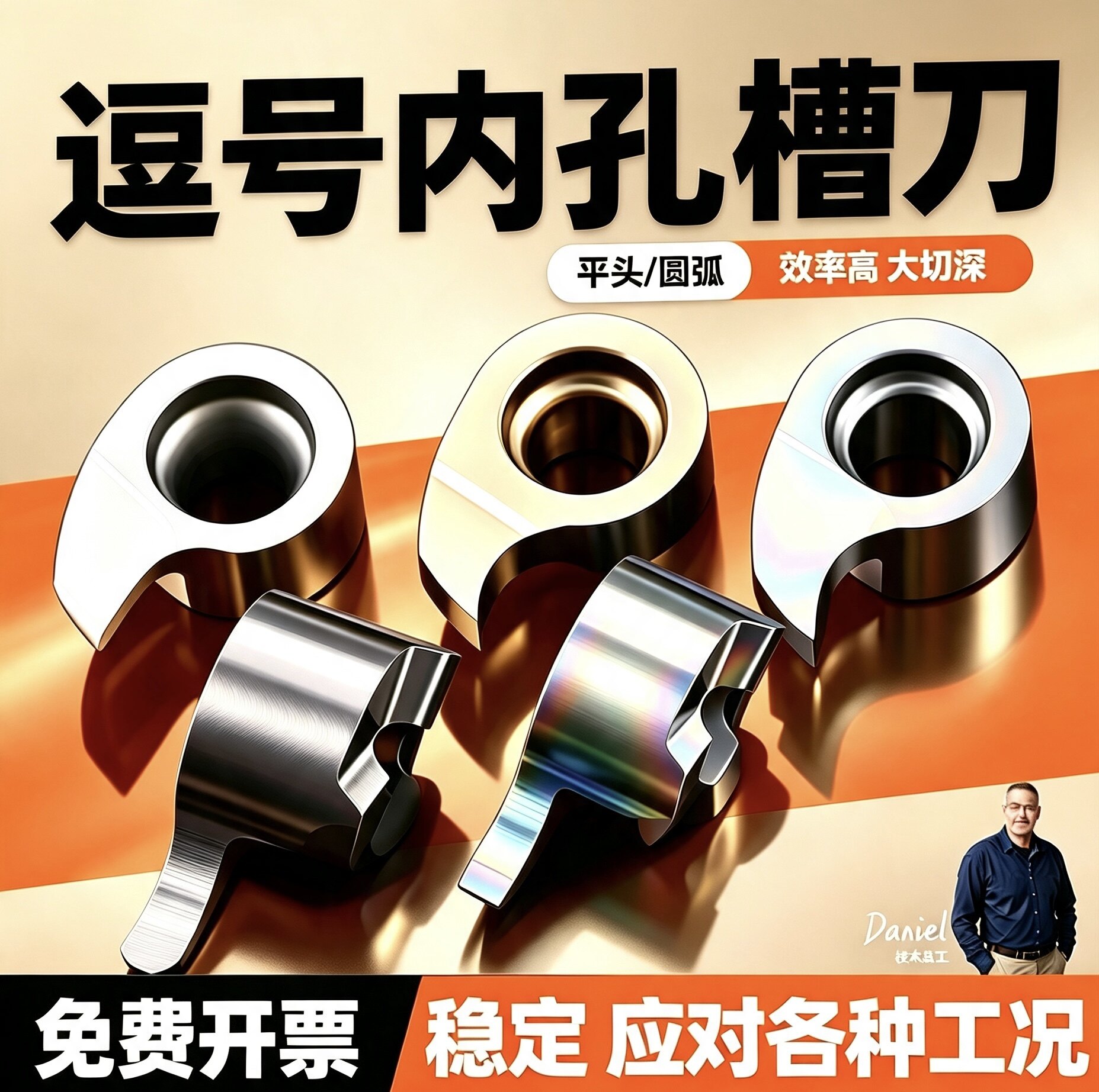 逗号数控刀片内孔圆弧平头切槽MB09GR/05/0711GR小孔挖槽割槽刀粒