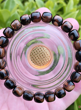 保真天然海柳手串手链男女情侣佛珠念珠8X8mm桶珠鼓珠山水纹包邮