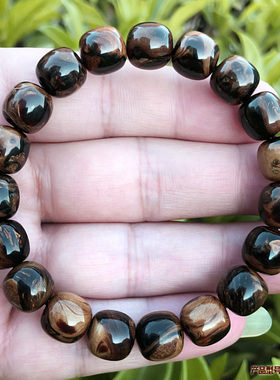 天然海柳手串血柳手链男女款情侣佛珠桶珠鼓珠10X10mm火焰纹包邮