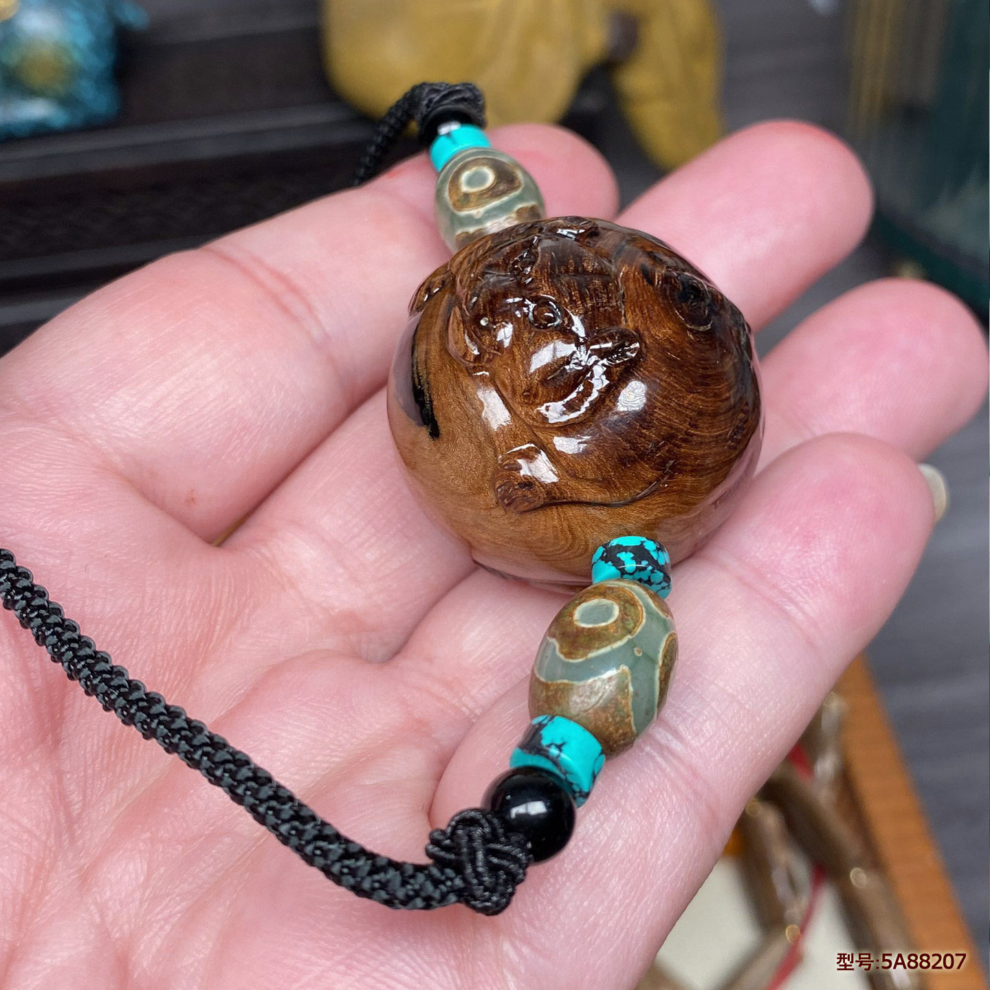 天然海柳保真销骨链天珠项链手工编织绳链男女复古民族风挂件多宝