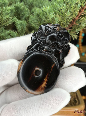黑珊瑚海柳文玩佛珠念珠吊坠车挂吊牌子收藏吉祥古兽平安扣包邮