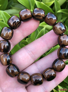 天然海柳血柳手串男女情侣款父母佛珠老款桶珠14x14mm山水纹包邮
