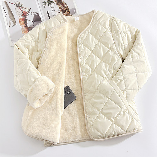 双面穿保暖棉服女加绒加厚外套