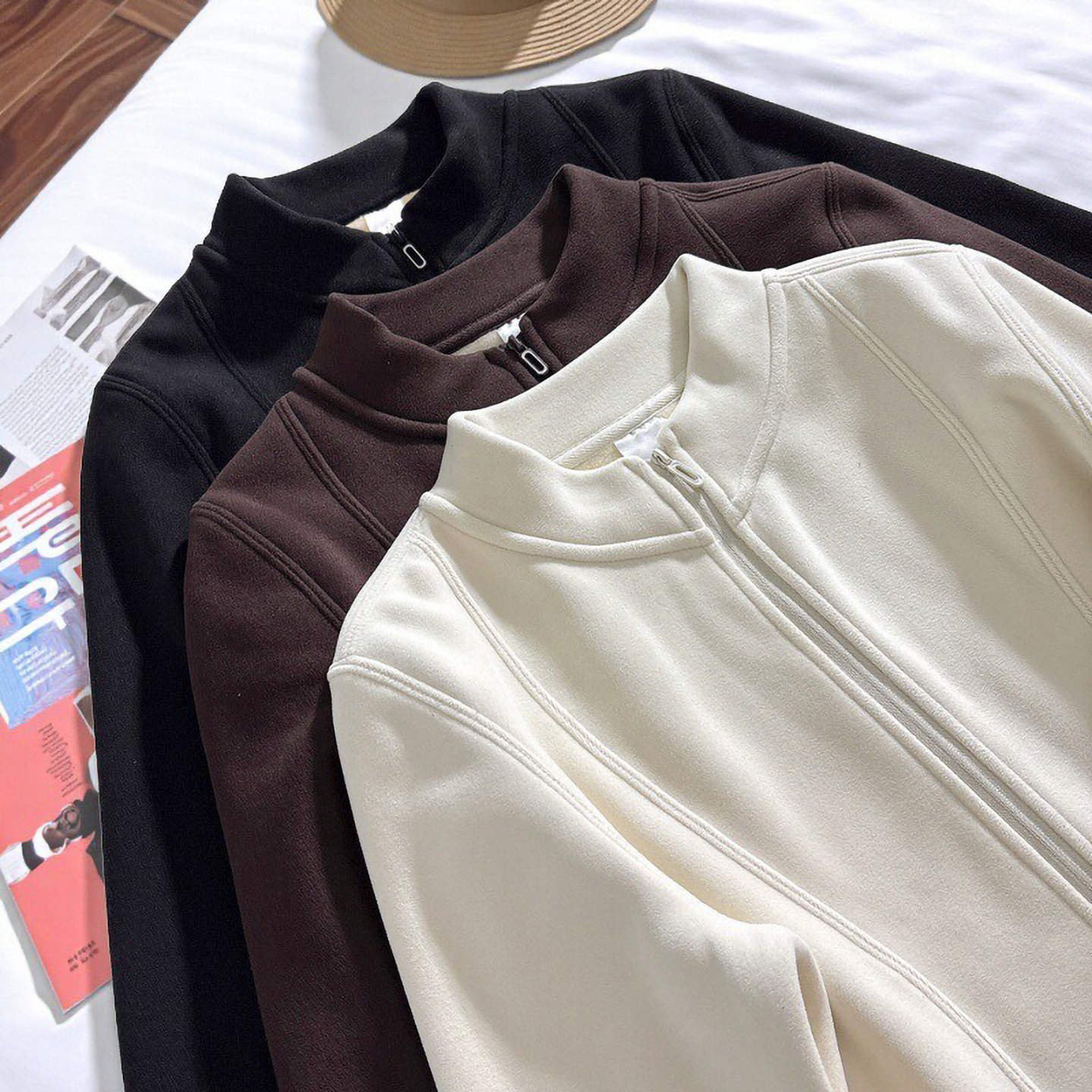 韩版修身女短款加绒衣