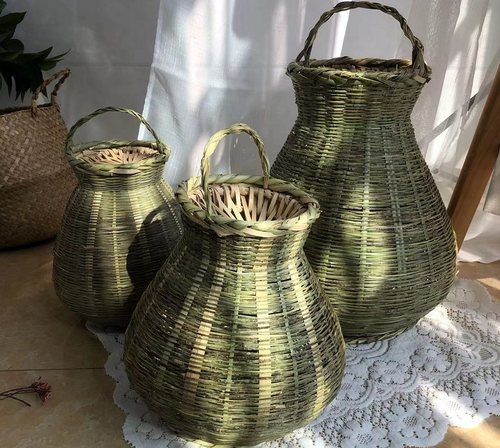 竹编鱼篓钓虾篓跳舞道具饭店装饰