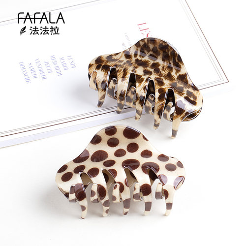 法国佩妮chaplet树脂豹纹发抓