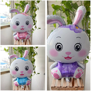 卡通儿童充气铝膜贝茜兔 贝西兔 飘空气球创艺气球 可爱兔宝宝