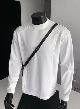 秋季重磅纯棉360g美式解构卫衣男潮牌宽松内搭痞帅长袖高级感上衣