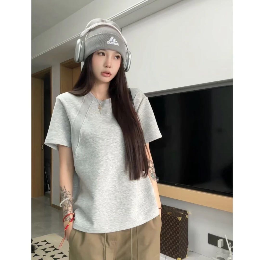 重磅新款纯棉300g短袖男夏季美式潮牌短款boxy版型情侣内搭t恤潮