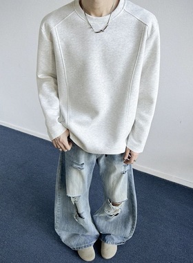 秋季新款cleanfit美式重磅纯棉360G解构长袖男T恤拼接打底衫长袖