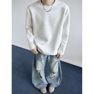 新款 长袖 cleanfit美式 男T恤拼接打底衫 重磅纯棉360G解构长袖 秋季