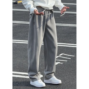 男士 直筒裤 春秋季 水洗休闲阔腿拖地裤 百搭宽松香蕉裤 重磅运动卫裤