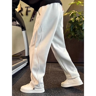 直筒运动裤 帅气百搭裤 潮牌卫裤 加绒加厚宽松休闲裤 子 男裤 秋冬新款