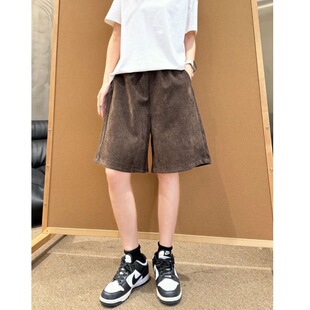 男重磅阔腿男士 水洗牛仔短裤 短裤 宽松五分裤 子潮 夏季 高级感裤 新款