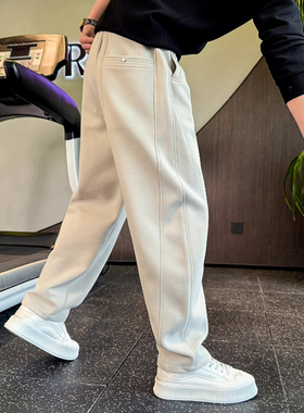 秋冬男款重磅卫裤纯色百搭运动裤潮牌哈伦裤新款裤子休闲痞帅高级