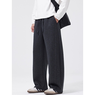 秋冬重磅休闲裤男爆款宽松慕斯空气棉加绒加厚冬款直筒卫裤长裤子