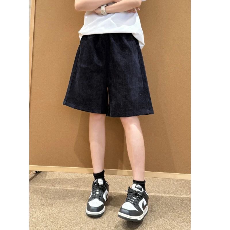 夏季新款重磅水洗牛仔短裤阔腿男士显高宽松五分裤高级感纯色裤子