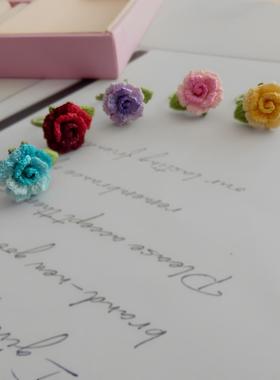 铭约饰界手工微钩立体玫瑰花戒指