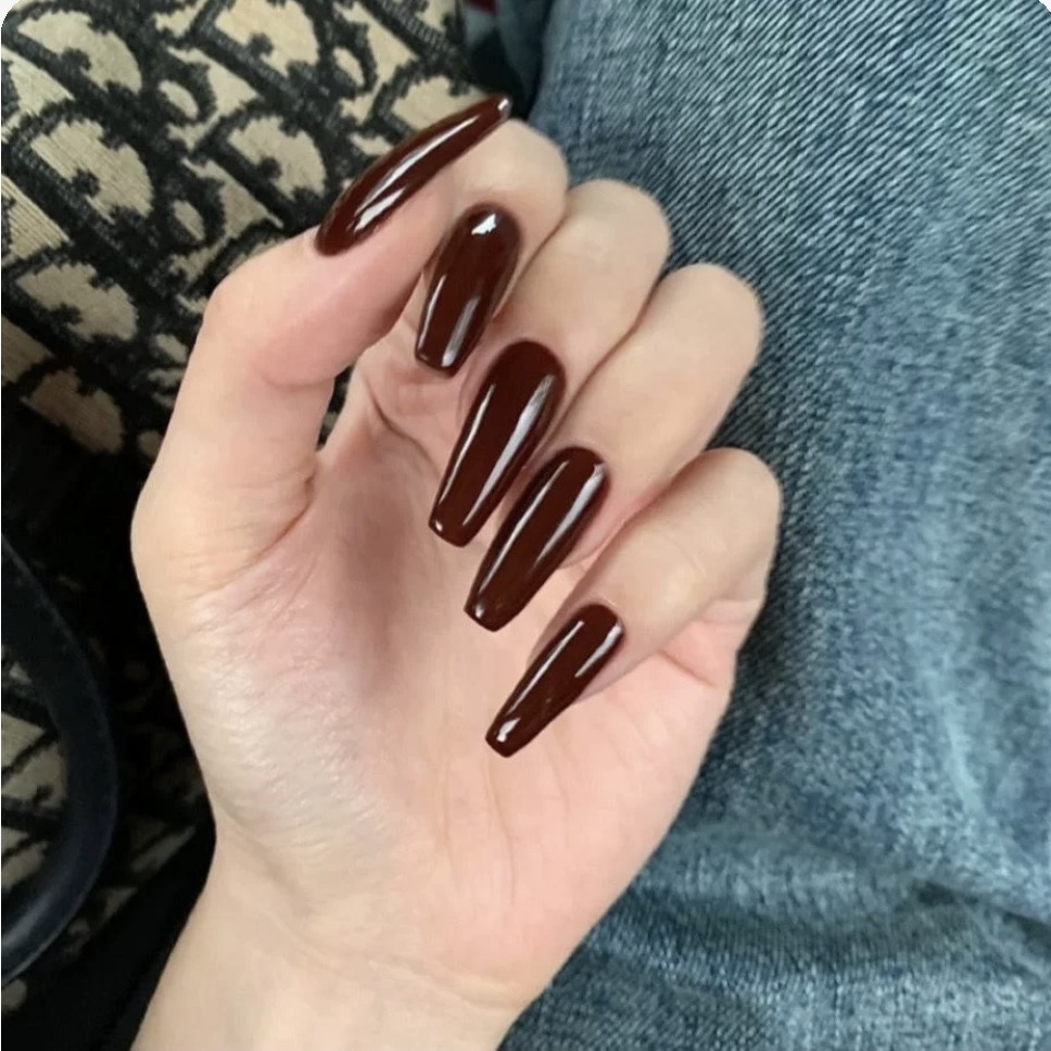 纯手工定制秋冬显白纯色红色浆果气质穿戴甲中长款短款美甲成品