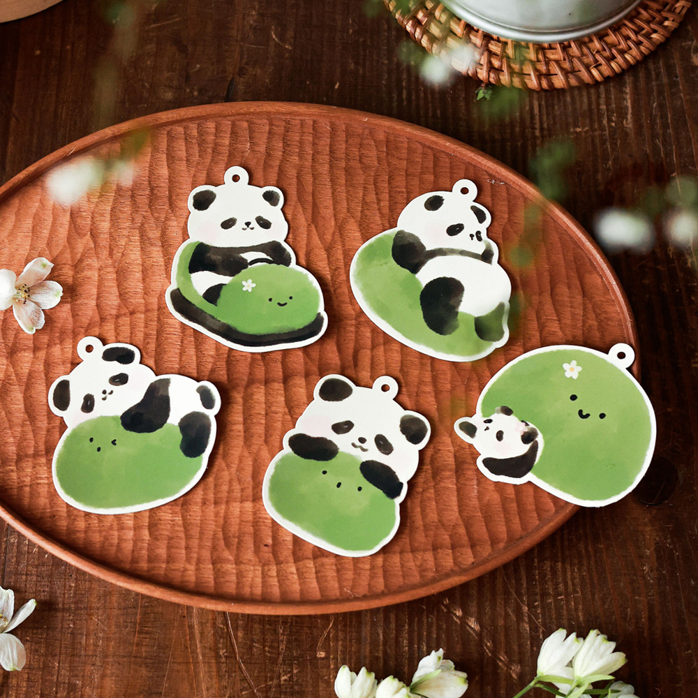 新款卡通青团吊牌卡片烘焙手工清明果包装礼盒子diy装饰搭配挂件