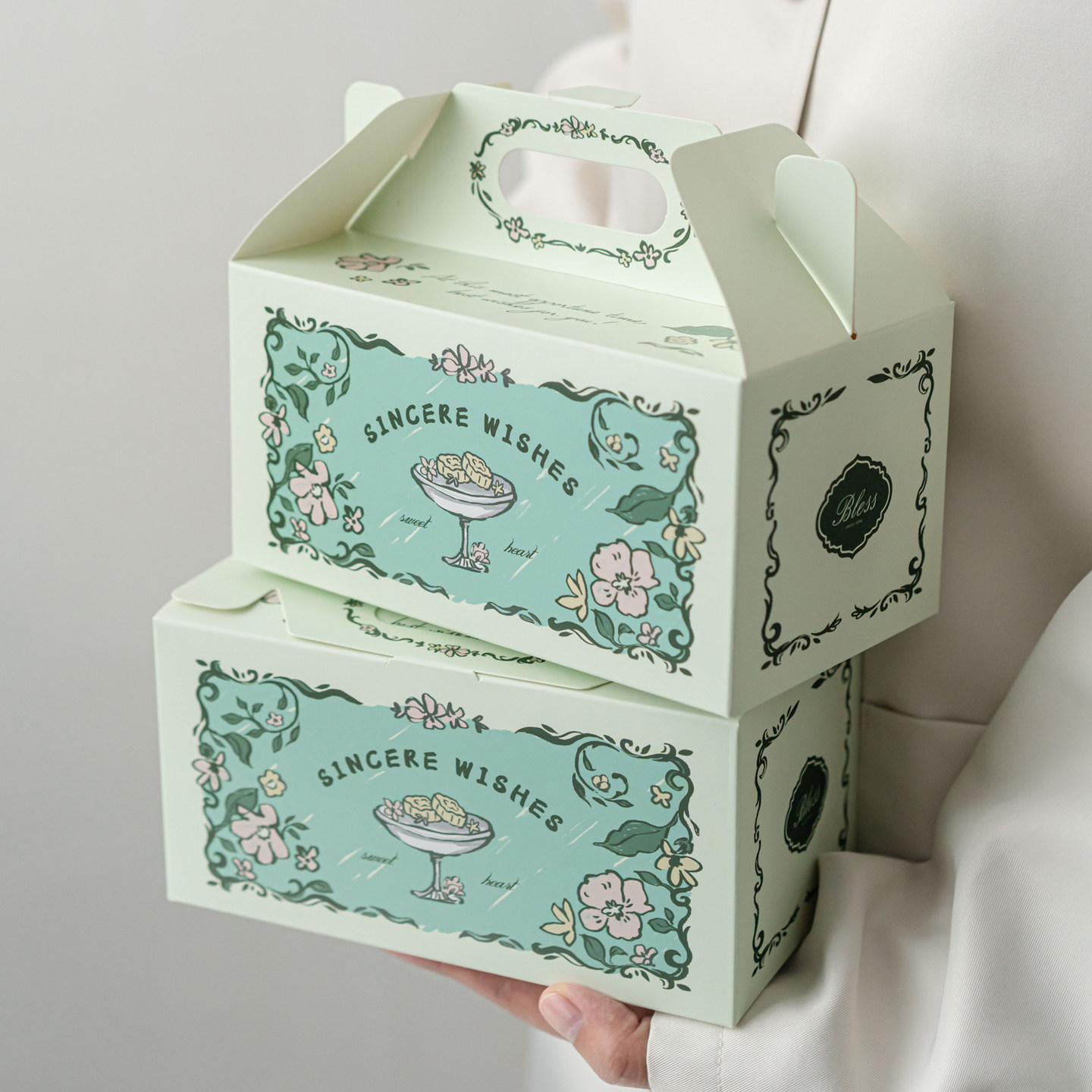 2026新款绿豆糕包装盒空盒子端午节礼盒烘焙饼干糖果糕点中式定制