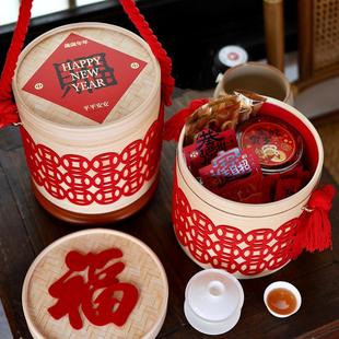 2026新款创意财福新年包装盒马年抱抱桶年货礼盒饼干糖果空盒子