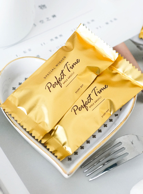 金色一次性牛轧糖袋子手工法式海盐太妃杏仁咖啡牛奶寒天机封包装