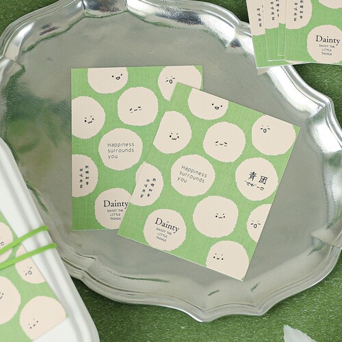 清明节2026新款手工青团包装卡片diy手写小贴士烘焙配件定制logo