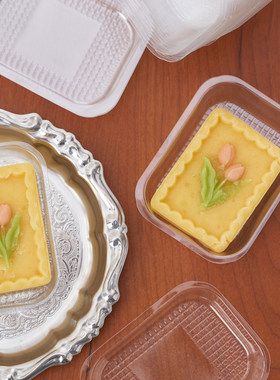 透明绿豆糕塑料托烘焙甜点雪花酥