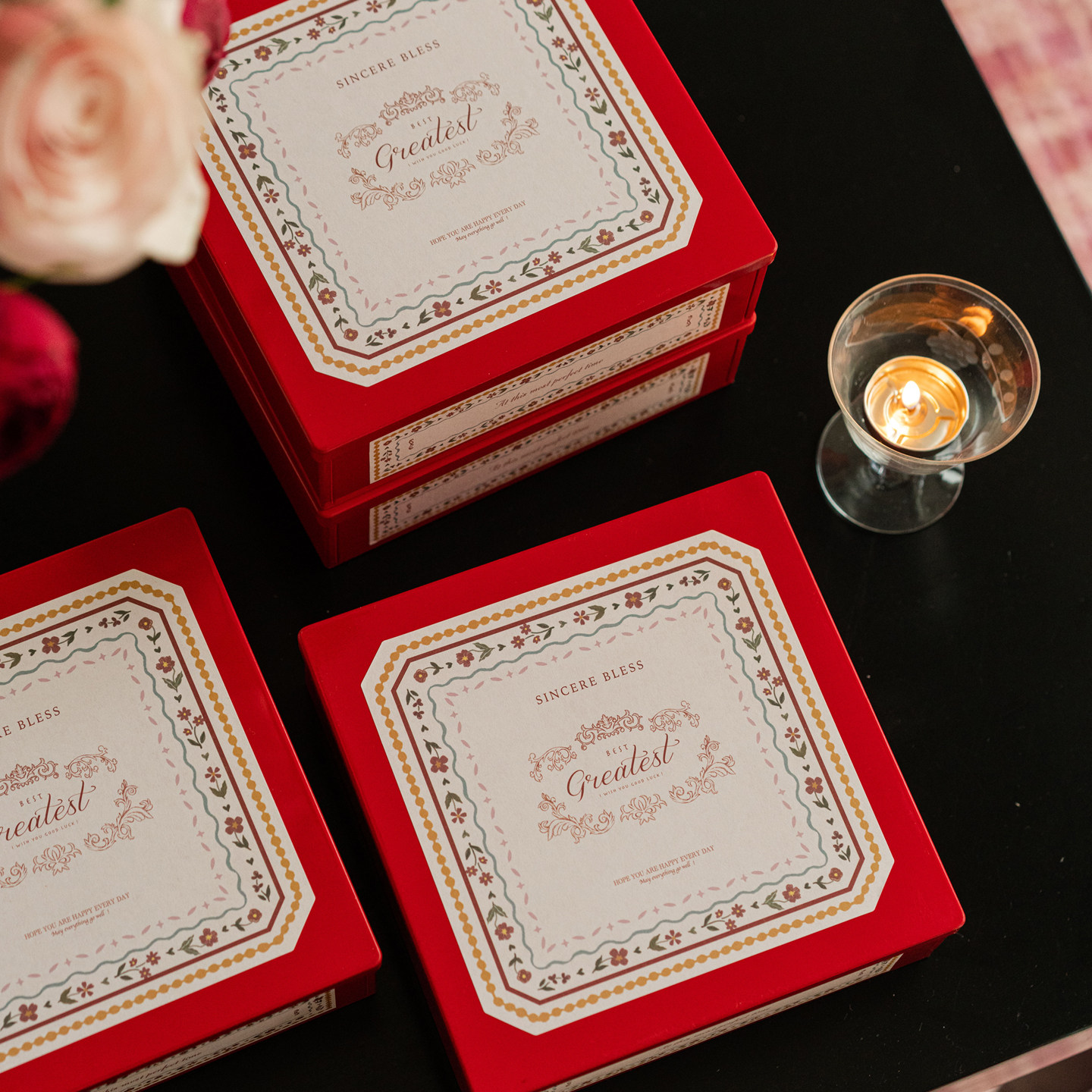 2026新款新年包装盒方形烘焙曲奇饼干铁盒马口铁空盒子马年糖果盒