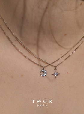 TWOR缇坞星月项链小众设计